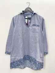 新品 AFTERNOON TEA WARDROBE アフタヌーンティー ワードローブ リバティプリント スキッパー プルオーバー シャツ sizeM/青 ■■レディースのサムネイル