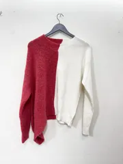 MM6 エムエムシックス 切替 アシンメトリー ニット セーター sizeS/赤・白 ◆■◎レディースのサムネイル
