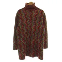 ミッソーニ MISSONI ニットワンピース チュニック 48 マルチカラー 長袖 総柄 タートルネック /GG9 ■GY50のサムネイル