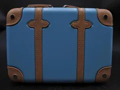 GLOBE TROTTER グローブトロッター ANA ラウンドジップ トランク型 アメニティ ポーチ ライトブルー ■■ レディースのサムネイル