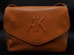 ANNE KLEIN アンクライン 本革 レザー ロゴ 刺 マグネットボタン ショルダー バッグ キャメル ■■ レディースのサムネイル