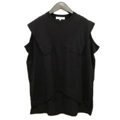 美品 ヘイヴ ペタルニット 半袖 リブニット トップス F ブラック