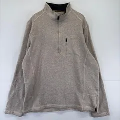 古着 ウールリッチ WOOLRICH ニット ハーフジップ プルオーバー トレーナー セーター ワンポイントロゴ刺繍 XL  ベージュ系 メンズのサムネイル