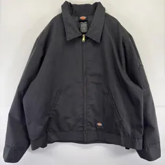 古着 ディッキーズ Dickies ジャケット ワーク ワンポイント 大きいサイズ フルジップ 襟付き 作業着 2XL  ブラック メンズのサムネイル