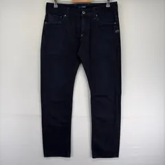 古着 ジースターロゥ G-STAR RAW デニム パンツ ストレート ボタンフライ 5ポケット ワンポイントロゴ w32 L34  ネイビー系 メンズのサムネイル
