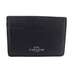コーチ COACH カードケース 名刺入れ レザー 紺 ネイビー /TKのサムネイル