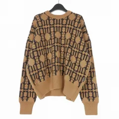 パームエンジェルス PALM ANGELS 23AW ALLOVER MONOGRAM JQRD SWEA モノグラムセーター ニット 長袖 M ベージュ PMHE053E23KNI0016160 国内正規のサムネイル