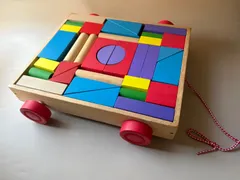 メリッサ＆ダグ (Melissa & Doug) 木製 積み木カート 知育玩具のサムネイル