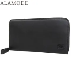 VALENTINO(ヴァレンティノ) Vロゴ 長財布 ロングウォレット レザー ブラック黒 シルバー金具 メンズ 40802180092【中古】【アラモード】のサムネイル