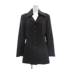 カールラガーフェルド KARL LAGERFELD ジャケット ウール 40 黒 ブラック 赤 グレー ストライプ柄 ノッチドラペル 長袖 /SX ■ECF003のサムネイル