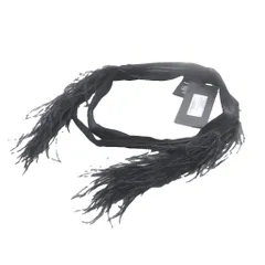 イヴサンローラン YVES SAINT LAURENT 紐ベルト シルク フェザー ブラック タグ付き 504460のサムネイル