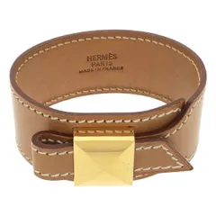 HERMES エルメス 1998年 メドール レザーブレスレット  キャメルブラウンのサムネイル