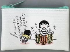 [Used] Bag featuring Maruko & Shinnosuke Nohara (percussion instrument) "Chibi Maruko-chan x Crayon Shin-chan POP UP SHOP Okiraku Shoten Secret Flat Mini Pouch"