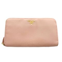 PRADA 長財布 ラウンドファスナー サフィアーノレザー ピンクベージュ