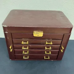 【441301055627】 ロジエ ジュエリーケース アクセサリーボックス ボルドー 現状品のサムネイル