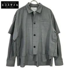 sacai　サカイ　22年製 22-02807M グレー Suiting Layered Shirt/スーツレイヤードシャツ　1のサムネイル