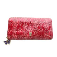 ANNA SUI 長財布 ローズ柄 エナメル ワイン アナスイ - メルカリ