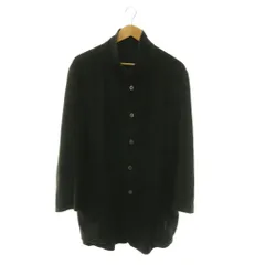 アルマーニ コレツィオーニ ARMANI COLLEZIONI スエードコート ラムレザー スタンドカラー アウター ロング 50 黒 ブラック /HS ■OSのサムネイル