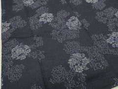 夏着物 小千谷ちぢみ 麻 小紋 花文 証紙 イ7155 夏着物 小千谷ちぢみ 麻 小紋 花文 証紙 衿裏ポリエステル イ7155