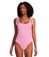 Beach Riot Women's Swimsuit Set: Beach Riot Sydney Belted One-Piece Rem SC Prism Pink
