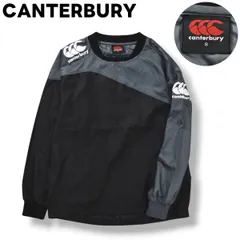 【定番】 カンタベリー CANTERBURY プルオーバー ウィンド ジャケット ピステ ジャンパー ラグランスリーブ S ブラック x グレー スポーツ ウェア トレーニング ラグビー メンズのサムネイル
