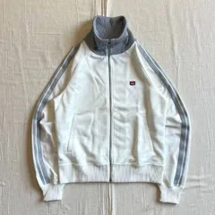 希少　archive　Onitsuka Tiger　オニツカタイガー　ドット　水玉柄　フルジップアップ　襟付きトラックジャケット　ハイネック　短丈　ロゴ刺繍　配色切り替え　袖ライン　M　Y2K　サブカル　dot pattern track jacketのサムネイル