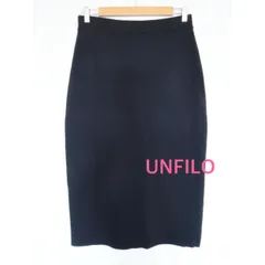 【新品 2025年製】UNFILO    アンフィーロ　スゴ機能美ニットIラインスカート　定価8900円　ブラック　XL　ウエストゴム　カジュアル　お洒落　送料込み　6468427のサムネイル