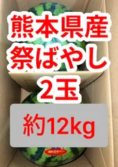 北海道沖縄離島追加送料無し　熊本県産すいか《祭ばやし》2玉12kgのサムネイル