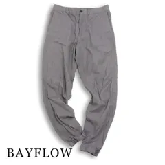 24SS★ BAYFLOW ベイフロー 春夏★ 麻 リネン混 ストレッチ ジョガー パンツ Sz.4 メンズ 灰 グレーのサムネイル