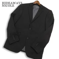 HIDEAWAYS NICOLE ハイダウェイ ニコル 通年★ 総裏 ストライプ スリム テーラード ジャケット Sz.46 メンズ 黒のサムネイル