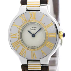 カルティエ (CARTIER) マスト21 ゴールドプレート ステンレススチール レザー クォーツ ユニセックス 時計 (外装仕上げ済み)のサムネイル