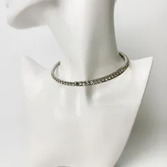 【中古】MIU MIU ミュウミュウ クリスタル ラインストーン チョーカー ネックレス メッキ / ラインストーン シルバー ヴィンテージ レディース HIBUOCHI VINTAGE otk0517d214280のサムネイル