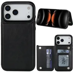 Eitsevn for iPhone 17 Pro ケース 手帳型 背面 カード収納（3枚） アイフォン17pro ケース カード入れ PUレザー スマホケース 耐衝撃 全面保護 多機能 指紋防止 いphone17pro 6.3インチ ブラックのサムネイル