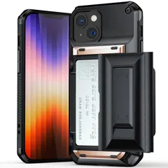 対応 iPhone 15 用 ケース カード収納 3-4枚 耐衝撃 米軍MIL規格取得 アイフォン15 ケース ICカード収納 スタンド機能 レンズ保護 擦り傷防止 滑り止め 指紋防止 カバーのサムネイル