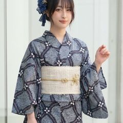 最高級 有松鳴海絞り 浴衣 総絞り 紺 ネイビー 手縫い 広衿仕立て