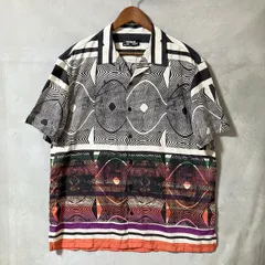 Desigual man デシグアル コットンシルク アートプリント 総柄 オープンカラー 開襟 シャツ size.XXL ブラック 希少サイズのサムネイル