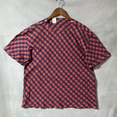 N.HOOLYWOOD エヌハリウッド コットンポリエステル チェック 総柄 肩ボタン プルオーバー クルーネック シャツ size.38 (M) レッドのサムネイル