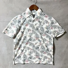 ZOY × MENS BIGI ゾーイ×メンズビギ 別注 コットンポリ 速乾生地 鹿の子 プリント ポロシャツ size.01 (S) アイボリー ゴルフウェアのサムネイル