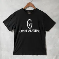 GIANNI VALENTINO ジャンニヴァレンチノ 90's archive コットン ビッグロゴ デカロゴ クルーネック カットソー Tシャツ size.L ブラックのサムネイル