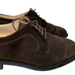 【送料無料】"Salvatore Ferragamo" Curved-Panel Suede Derby Shoes – Brown 関連イメージワード：スエード ブラウン ドレスシューズのサムネイル