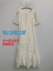 Treat Urself トリートユアセルフ ワンピース ホワイト コットン ナイロン 無地 半袖 ロング・マキシ丈 フレア レディースのサムネイル