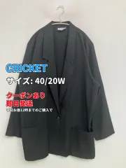 CRICKET クリケット テーラードジャケット 40/20W ブラック 無地 ミドル丈 フードなし シングル メンズのサムネイル