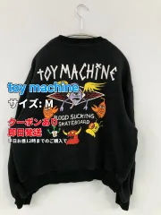 toy machine トイマシーン スウェット M ブラック コットン 無地 前面プリント バックプリント 長袖 スウェット 裏起毛 メンズのサムネイル