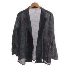 ヒロコビス HIROKO BIS 美品 ジャケット 麻 リネン混 シースルー 9 黒 ブラック /SJのサムネイル