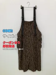 coen コーエン ワンピース L ブラウン ナイロン その他総柄 袖なし ひざ丈 タイト レディースのサムネイル