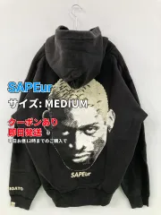 SAPEur パーカー MEDIUM ブラック ブランドロゴ バックプリント プルオーバー 長袖 メンズ レディースのサムネイル