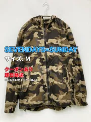 SEVENDAYS=SUNDAY セブンデイズサンデイ アウター M ブラウン コットン カモフラージュ柄 ミドル丈 フードあり ジップアップ メンズのサムネイル