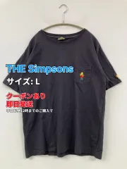 THE Simpsons ザシンプソンズ Tシャツ/カットソー L ネイビー ワンポイント ミドル丈 半袖 クルーネック(丸首) メンズ レディースのサムネイル