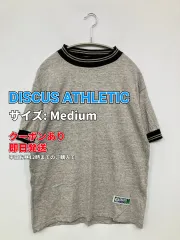 DISCUS ATHLETIC ディスカスアスレチック Tシャツ/カットソー Medium グレー 無地 ライン柄 ワンポイント ブランドロゴ ミドル丈 半袖 クルーネック(丸首) メンズのサムネイル