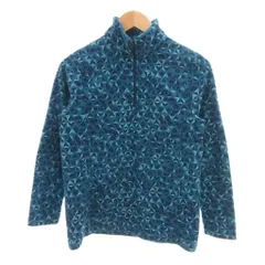 ランズエンド LANDS' END 美品 フリースジャケット M 青 ブルー 総柄 ハーフジップ /SJ ■Pのサムネイル